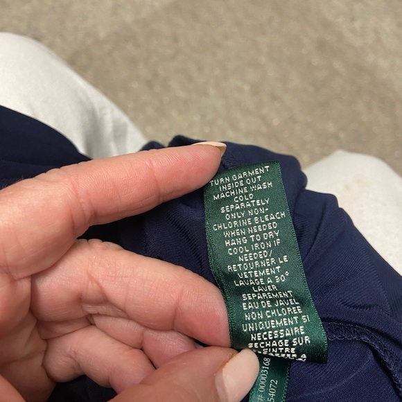 LAUREN RALPH LAUREN ONE SHOULDER Ruched DRESS SIZE 6 Navy Dance Wedding Guest - Picture 9 of 10